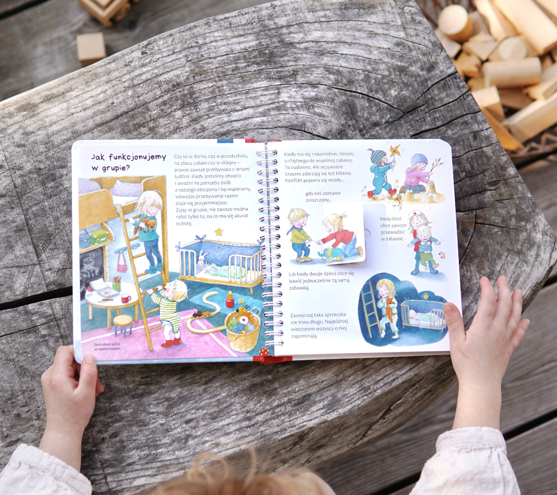 Jak się dzielić, współpracować i sobie pomagać - książka z okienkami
