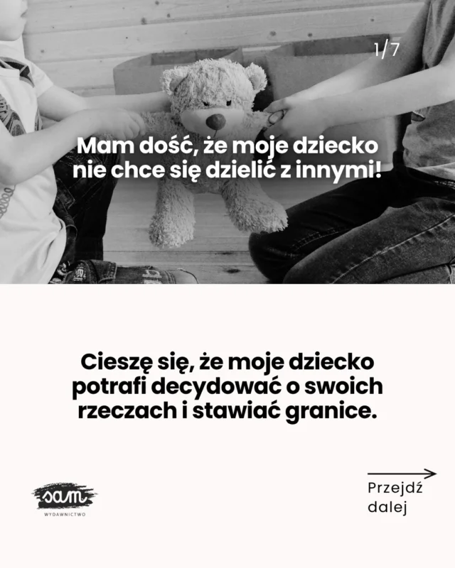 Czy ono w końcu nauczy się dzielić z innymi? 😫🗨️ Skomentuj 𝗖𝗛𝗖𝗘̨ i poznaj książki, które pomogą Wam w nauce dzielenia się i funkcjonowania w grupie!Nauczy się.
Nie od razu, bo ta umiejętność przychodzi z wiekiem.
Z Twoim wsparciem i dobrym przykładem, bo dzieci najszybciej uczą się, obserwując nas!
Kiedy będzie czuło, że może samo decydować o swoich rzeczach – wtedy zniknie obawa i przymus, a pojawi się radość.Chcesz mu pomóc?✅ Ucz asertywności i odmawiania (i szanuj granice, które dziecko stawia).
✅ Kiedy będzie gotowe, to proponuj wymianę, zamiast dzielenia się.
✅ Pokazuj korzyści ze wspólnej zabawy!W nauce dzielenia, stawiania granic i funkcjonowania w grupie pomogą Wam książki z okienkami:
🤝 „Jak się dzielić, współpracować i sobie pomagać” (2-5 lat), o tym, jak funkcjonować w grupie rówieśniczej.
💪 „Miej odwagę, siłę i pewność siebie” (3-8 lat), o tym, jak stawiać granice i budować poczucie własnej wartości.
💆🏼‍♀️ „Poznajemy emocje” (3-8 lat), o tym, jak rozpoznawać, wyrażać i regulować emocje.🗨️ Skomentuj 𝗖𝗛𝗖𝗘̨ i zobacz, jak wyglądają w środku!#ksiazkidladzieci #przedszkolak #rodzicielstwobliskości #edukacjadomowa #rodzicielstwo