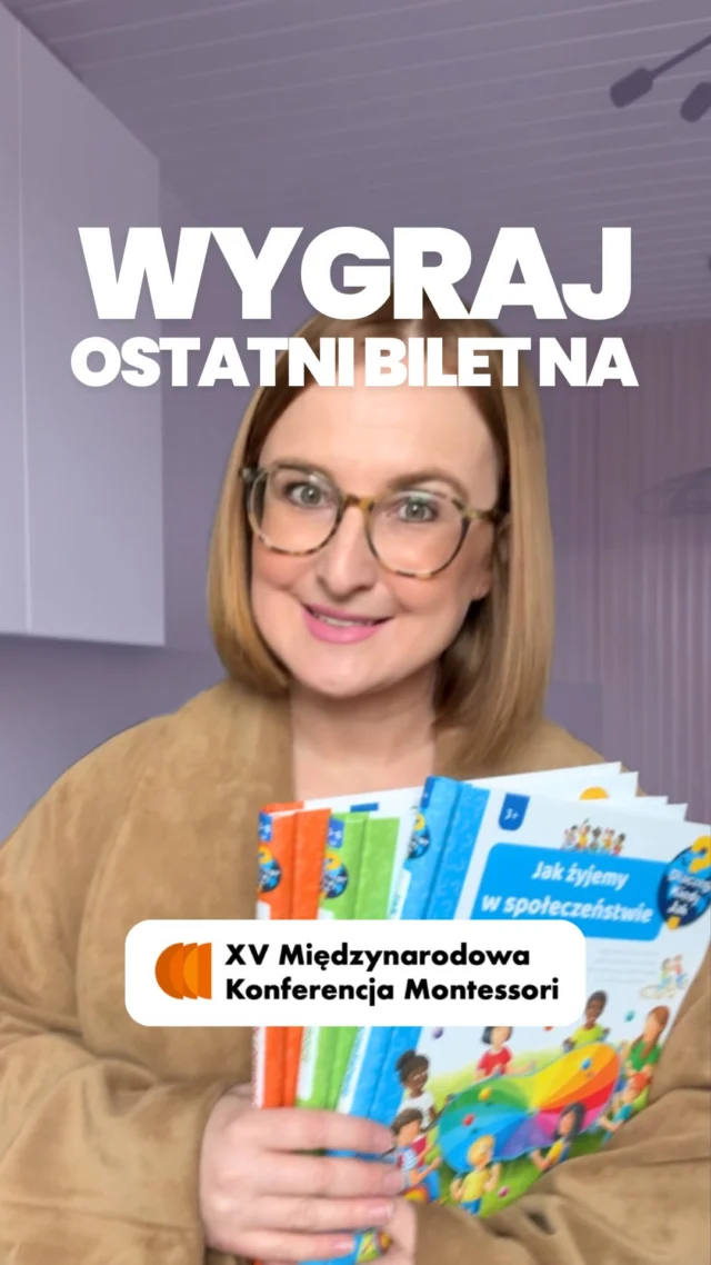 ‼️ZGARNIJ OSTATNI BILET NA XV MIĘDZYNARODOWĄ KONFERENCJĘ MONTESSORI 🤩🥳🙋‍♀️Dla kogo? Dla zaangażowanych rodziców 🫶 oraz nauczycieli, pedagogów, psychologów, specjalistów pracujących z dziećmi!📅 Kiedy? 11-12 kwietnia 2026 w Warszawie
📍Ostatni ZŁOTY BILET – dzięki niemu będziesz mogła/mógł być NA ŻYWO!➡️ Napisz w komentarzu, dlaczego to Ciebie nie może zabraknąć na XV Międzynarodowej Konferencji Montessori @polska_rada_montessoriAby wziąć udział w rozdaniu:
1. Napisz w komentarzu hasło 𝗠𝗢𝗡𝗧𝗘𝗦𝗦𝗢𝗥𝗜 oraz dlaczego powinniśmy wybrać właśnie Ciebie! 😊2. Upewnij się, że jesteś aktywnym obserwatorem @wydawnictwosam_pl 🙌3. Złoty bilet na konferencję w Warszawie wygrywa jedna osoba.4. Rozdanie trwa od dziś do 10 kwietnia 2026, do godziny 9:00. Wyniki ogłosimy 10 kwietnia po godz. 12:00 w stories i komentarzu pod postem.5. Wyboru zwycięzcy dokonamy wspólnie z Robertem na podstawie odpowiedzi.6. Instagram nie jest sponsorem rozdania.Bawcie się dobrze! 🤩‼️UWAGA! Zostały jeszcze bilety ONLINE! Chcesz wziąć udział w konferencji zdalnie? Skomentuj 𝗠𝗢𝗡𝗧𝗘𝗦𝗦𝗢𝗥𝗜, a wyślę Ci link!#międzynarodowakonferencjamontessori #wydawnictwosam #montessori #przedszkolak #dziecko