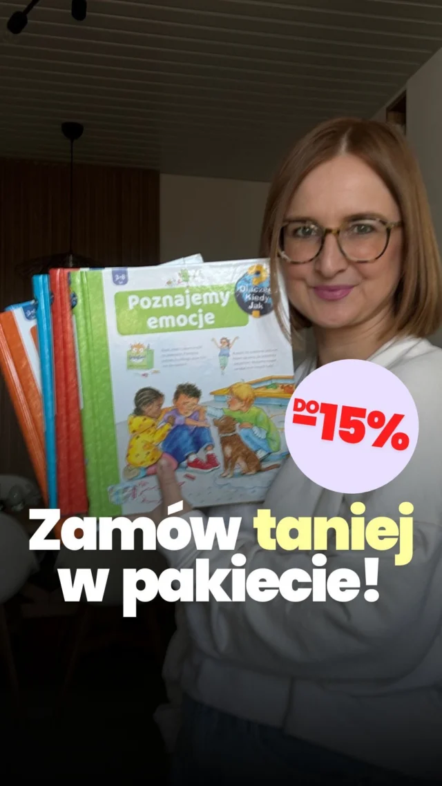 ⁉️Czy jest jakiś KOD⁉️

🗨️ Skomentuj 𝗖𝗛𝗖𝗘̨, stwórz własny pakiet książek i zamów wymarzone tytuły nawet 15% taniej!

Kupujesz jedną książkę na próbę (albo Twoje dziecko dostaje ją od kogoś w prezencie). 

Później czytacie codziennie przez 2 tygodnie, za każdym razem odkrywając coś nowego. Aż w końcu… 

„Mamo, chcę też książkę z okienkami o 🚗 samochodach, 🌋 wulkanach, 👸 księżniczkach i 🦖 dinozaurach!”. 
Więc wracasz po więcej… i? Chcesz zaoszczędzić? 🙃

Teraz NIE MUSISZ czekać na kod rabatowy! Możesz wybrać książki z okienkami, o których marzy Twoje dziecko i samodzielnie zbudować z nich pakiet.

1️⃣ Wybierz dowolną książkę z okienkami 3+, 
2️⃣ pod przyciskiem „Dodaj do koszyka” wybierz opcję pakietu,
3️⃣ dodaj 3, 4 lub 5 tytułów do swojej listy i zamów nawet 15% taniej! 

**✂️** 3 książki = -5%
**✂️** 4 książki = -10% + darmowa dostawa
**✂️** 5 książek = -15% + dostawa gratis

Brzmi dobrze? 
🗨️ Skomentuj 𝗖𝗛𝗖𝗘̨ i stwórz pakiet wymarzonych książek dla swojego dziecka! 🎁

#dzieckociekaweświata #edukacjadomowa #czytamzdzieckiem #ksiazkanaprezent #prezentdladziecka