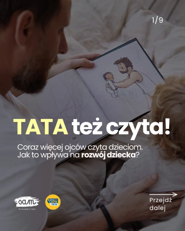 Czytanie z tatą zmienia wszystko! 📚🗨️ Skomentuj 𝗖𝗛𝗖𝗘̨ i poznaj książki, które pokochacie czytać razem!✂️ Teraz zakupisz książki z okienkami w pakiecie do 15% taniej 🥳Chociaż statystyki mówią, że to mamy czytają dzieciom częściej*, ojcowie też coraz chętniej sięgają po książki.
I odkrywają, że czytanie dzieciom, to prawdziwa supermoc 🦸 która może zdziałać cuda!Wspólne czytanie z tatą to:
💜 budowanie więzi i poczucia bezpieczeństwa,
💜 rozwój językowy i poznawczy,
💜 klucz do rozbudzenia pasji, zwłaszcza u chłopców,
💜 brama do empatii, wyobraźni i wspólnych przygód.Dlatego dołączamy do kampanii #TataTeżCzyta i zachęcamy wszystkich tatów do wspólnego czytania książki 🏴‍☠️ „Prawdziwi piraci” i innych naszych tytułów!Też chcesz, żeby tata-bohater zabrał dziecko w fascynującą podróż? Podrzuć im wyjątkowe książki do wspólnego czytania:
🏴‍☠️ „Prawdziwi piraci”, dla małych i dużych poszukiwaczy przygód,
🦕 „Odkrywamy dinozaury”, dla ciekawych świata przedszkolaków i nie tylko,
🚗 „Poznajemy samochody”, dla miłośników motoryzacji.🗨️ Skomentuj 𝗖𝗛𝗖𝗘̨ i zobacz, jak wyglądają w środku!#czytamzdzieckiem #rodzicielstwobliskosci #ksiazkidladzieci #świadomerodzicielstwo*A. McMunn, P. Martin, Y. Kelly, A. Sacker: Fathers’ Involvement: Correlates and Consequences for Child Socioemotional Behavior in the United Kingdom