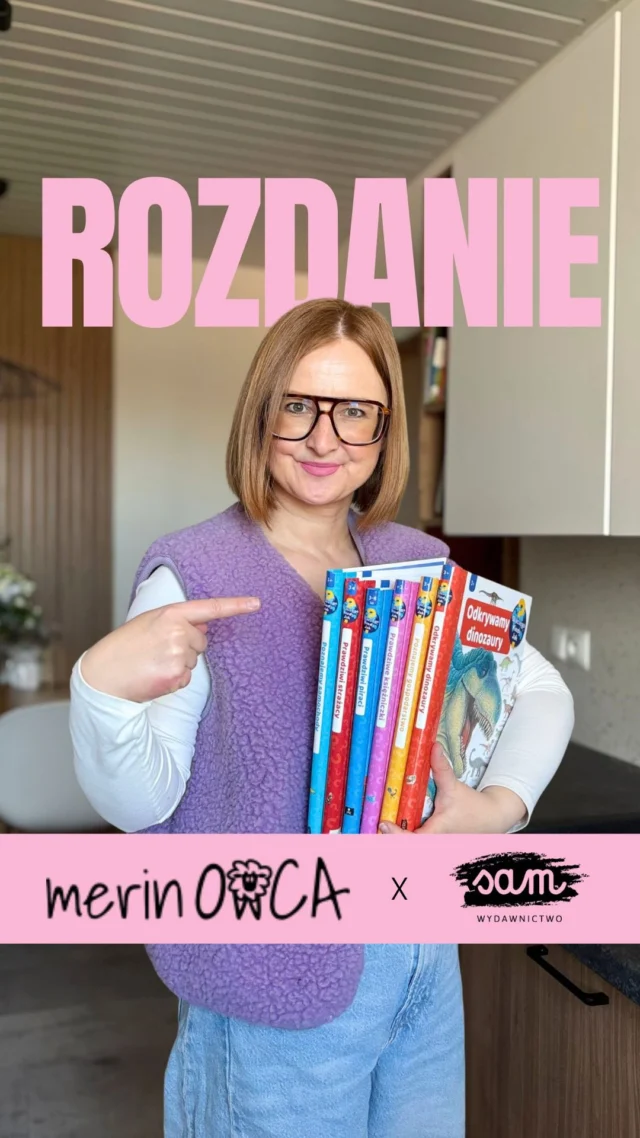 ‼️ROZDANIE z okazji Dnia Mamy i Dnia Dziecka dla obserwatorów profili @wydawnictwosam_pl i @merinowcaWygraj pakiet 6 dowolnych książek oraz zestaw z wełny merino: kamizelki dla mamy i dla dziecka 🎁🥳➡️ Napisz w komentarzu hasło MAMA oraz jaka jest Twoja ulubiona aktywność z dzieckiem! 🚲🧸🪀🪁Aby wziąć udział w rozdaniu:1. Napisz w komentarzu pod postem MAMA i odpowiedz na pytanie, jaka jest Twoja ulubiona aktywność z dzieckiem 🚲🧸🪀🪁2. Upewnij się, że jesteś aktywnym obserwatorem @wydawnictwosam_pl i @merinowca 🙌3. Będzie nam miło, jeśli udostępnisz ten post oraz zaprosisz do zabawy 3 osoby, które MUSZĄ o nas usłyszeć! 🙃4. Nagrodę: pakiet 6 dowolnych książek oraz zestaw z wełny merino: 1 kamizelka dla mamy oraz 1 kamizelka dla dziecka wygra jedna osoba, wybrana przez nas – Anitę, Roberta i Kamilę.5. Rozdanie trwa od dziś do 2.06. do końca dnia. Wyniki ogłosimy 3.06. w stories i komentarzu pod postem.6. Wysyłka nagród będzie realizowana tylko na terenie Polski.7. Instagram nie jest sponsorem rozdania.8. Link do pełnego regulaminu rozdania znajdziesz w BIO.Miłej zabawy! 🥳🥳🥳#rozdanie #ksiazkidladzieci #wydawnictwosam #merino #kamizelka